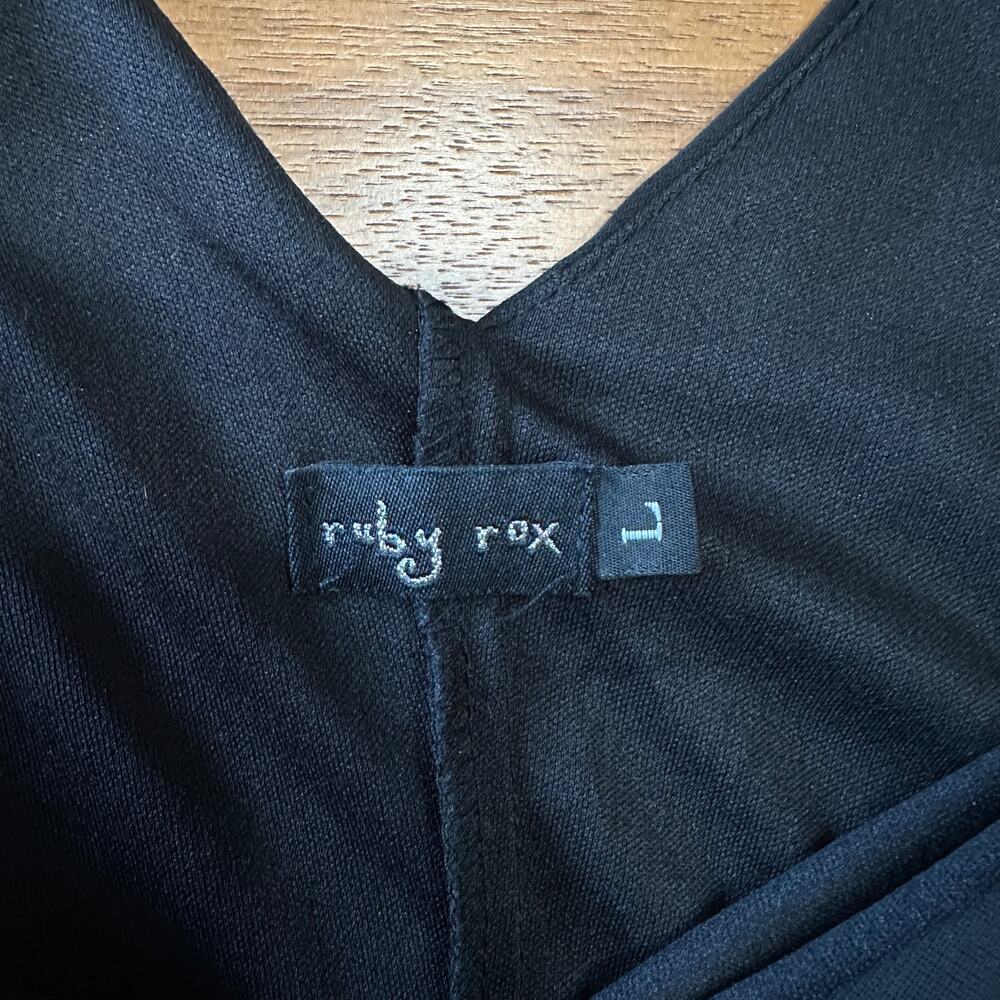 Y2K Ruby Rox Black Whimsygoth Sheer Fairy Witchy Grunge Dress, 90's, Size Large - Picture 9 of 14